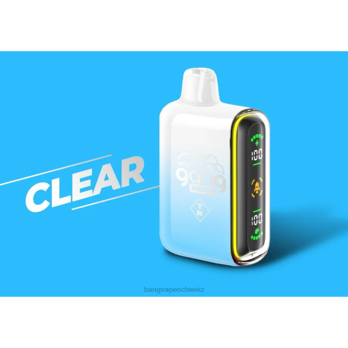 4X0J56 Vape Gang MEGA 20.000 Züge Einweg-Vaporizer (5er-Packung) - vape Bang box nicotine klar