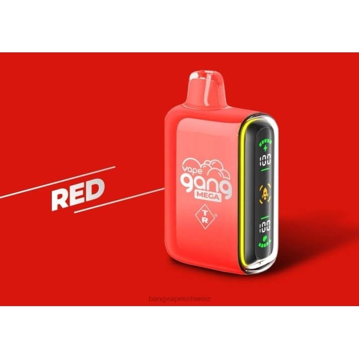 4X0J57 Vape Gang MEGA 20.000 Züge Einweg-Vaporizer (5er-Packung) - Vape Gang Schweiz Rot