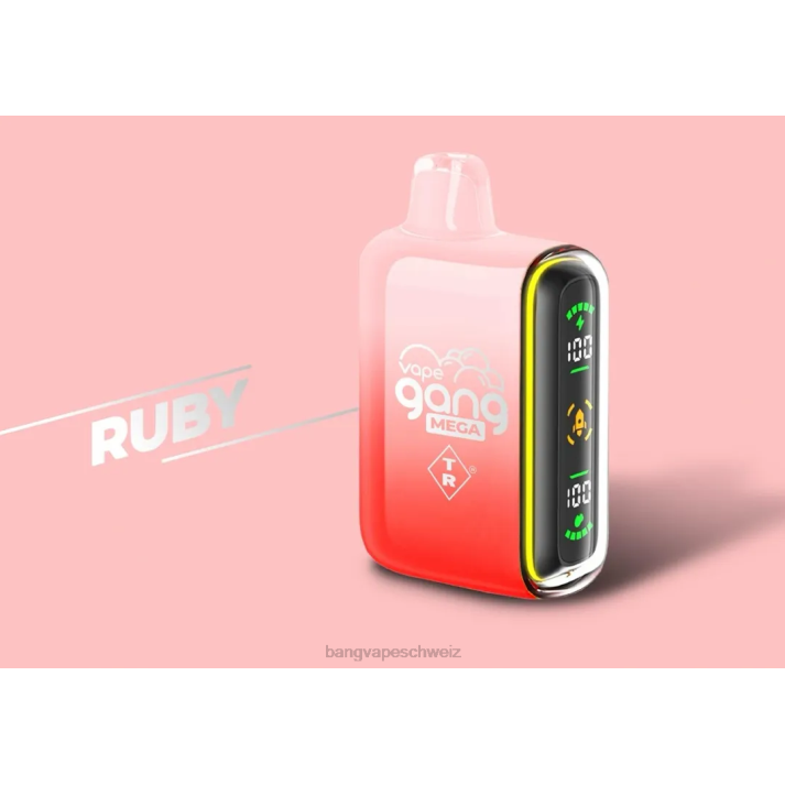 4X0J58 Vape Gang MEGA 20.000 Züge Einweg-Vaporizer (5er-Packung) - Vape Gang flavors Rubin