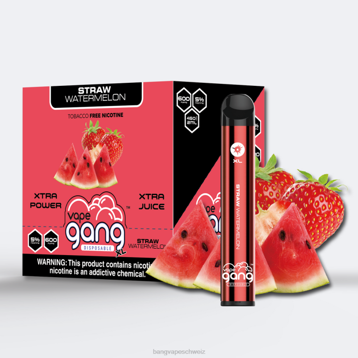 4X0J74 Vape Gang XL Einweg-Vaporizer 600 Züge (10er-Packung) - Bang disposable vape review Strohwassermelone
