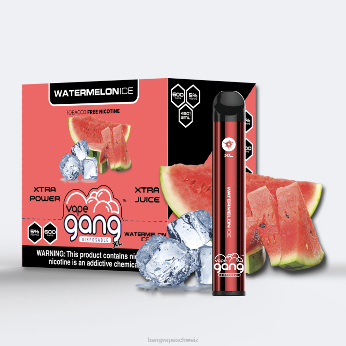 4X0J76 Vape Gang XL Einweg-Vaporizer 600 Züge (10er-Packung) - vape Bang box nicotine Wassermeloneneis