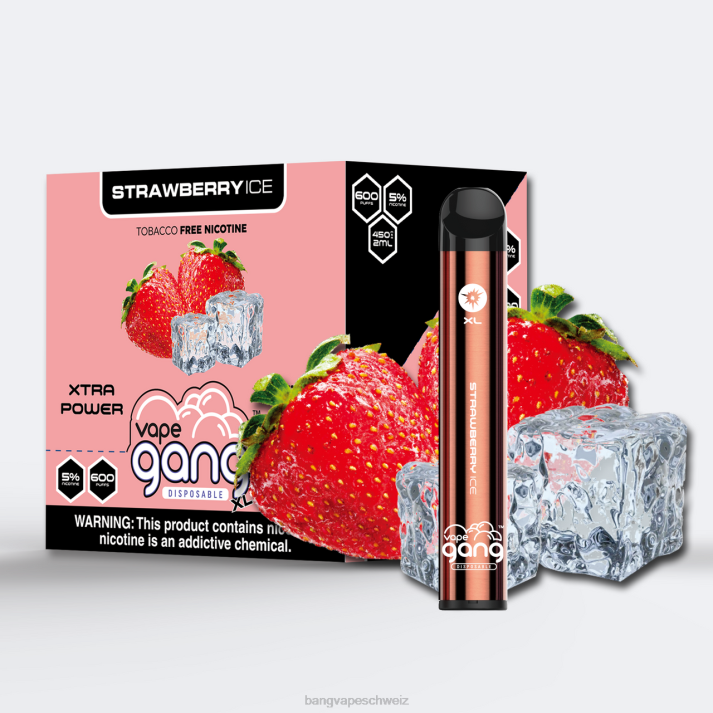 4X0J78 Vape Gang XL Einweg-Vaporizer 600 Züge (10er-Packung) - Vape Gang flavors Erdbeereis